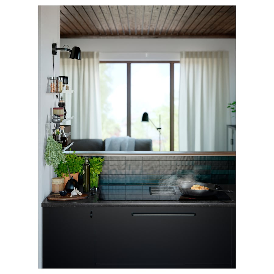 LOCKEBO custom countertop, black marble effect/glass composite, 11/8 ...