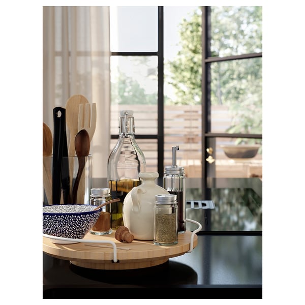 LOCKEBO Custom countertop, black stone effect/glass composite, 1 1/8 "