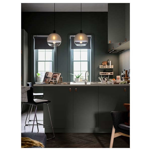 LOCKEBO Custom countertop, gray stone effect/glass composite, 1 1/8 "