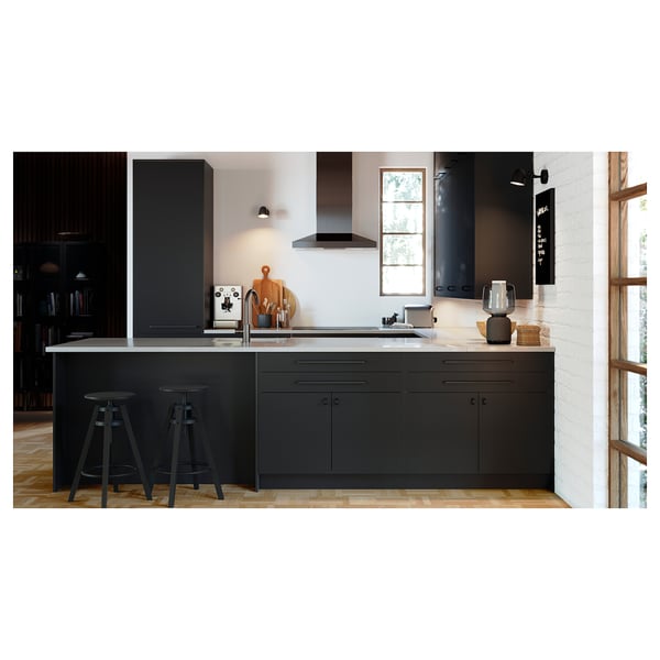 LOCKEBO Custom countertop, gray stone effect/glass composite, 1 1/8 "