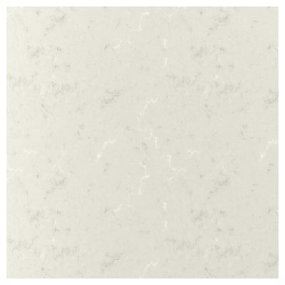 LOCKEBO Custom countertop, light gray white/gray/marble effect glass composite, 1 1/8 "