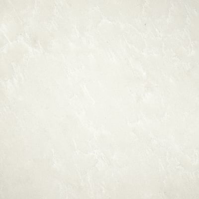 Smooth, white glass composite surface; stain-resistant, non-porous texture; crafted from recycled glass.