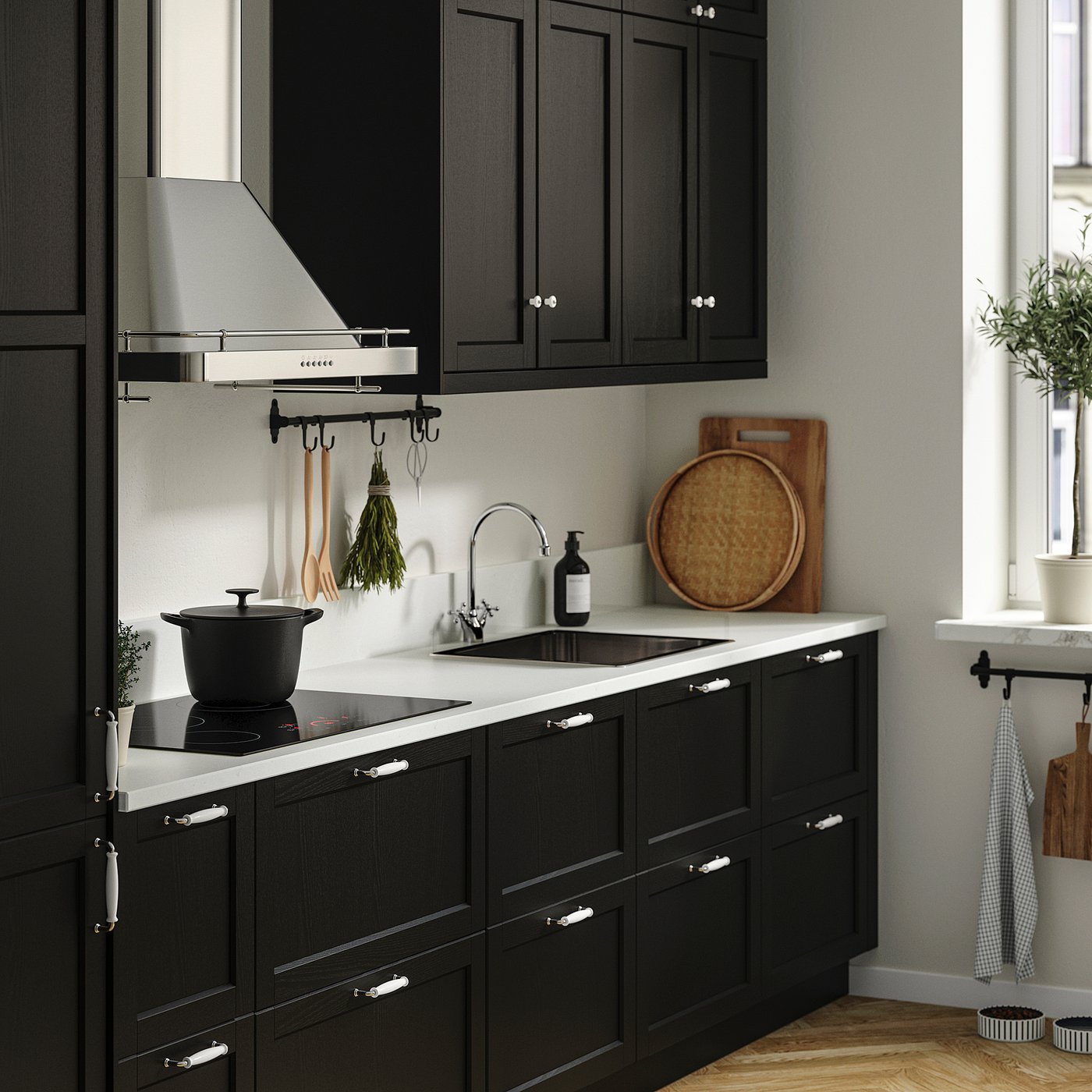 LOCKEBO custom countertop, off-white gray/concrete effect glass composite,  11/8\, image size:1400x1400