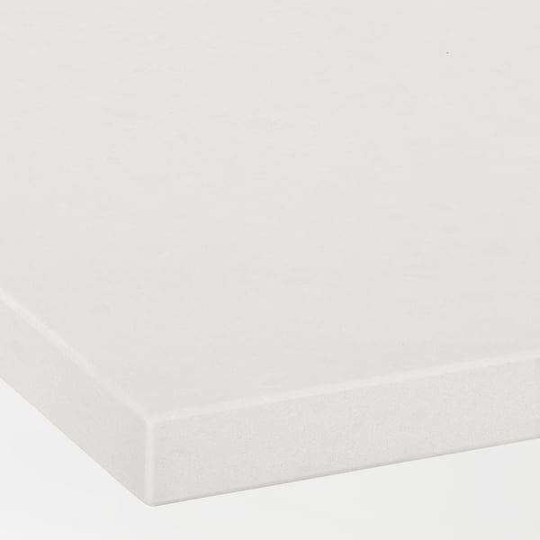 LOCKEBO Custom countertop, off-white marble effect/glass composite, 1 1/8 "