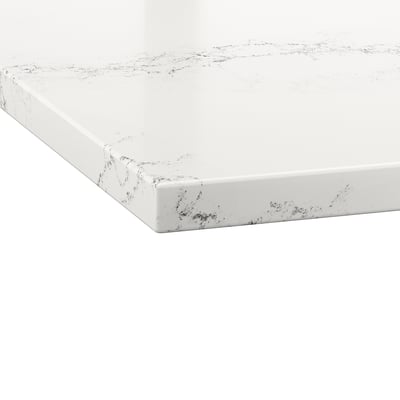 Sleek LOCKEBO worktop, recycled glass, smooth edge detail; stain-resistant, durable.