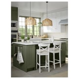 LOCKEBO Custom countertop, white marble effect/glass composite, 1 1/8 "