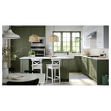 LOCKEBO Custom countertop, white marble effect/glass composite, 1 1/8 "