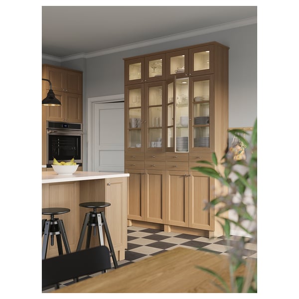 LOCKEBO Custom countertop, white mineral effect/glass composite, 1 1/8 "