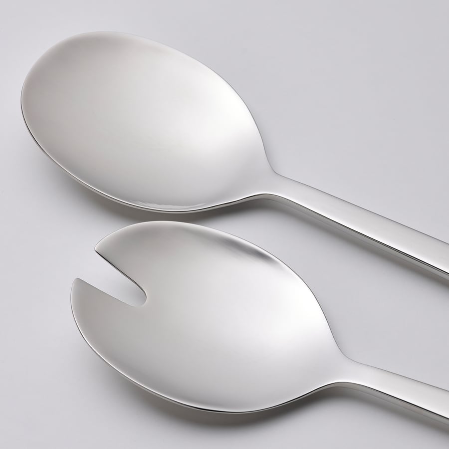 LÖFTESRIK 2piece salad serving set, stainless steel, 11" IKEA