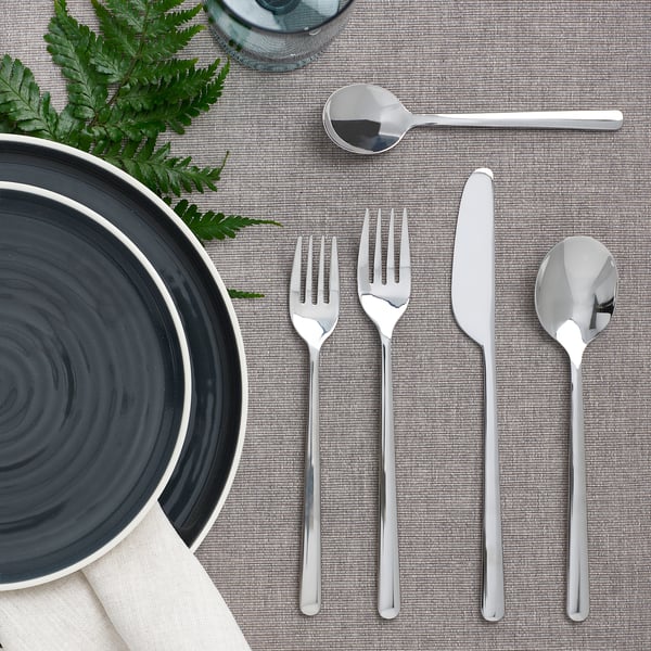 LÖFTESRIK 20-piece flatware set, stainless steel