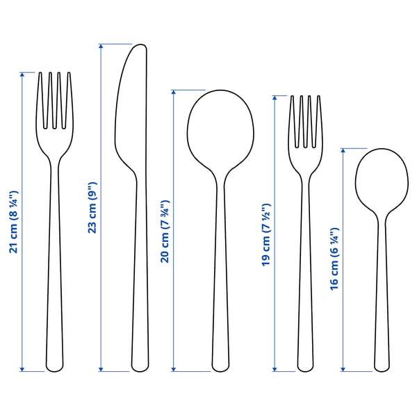 LÖFTESRIK 20-piece flatware set, stainless steel