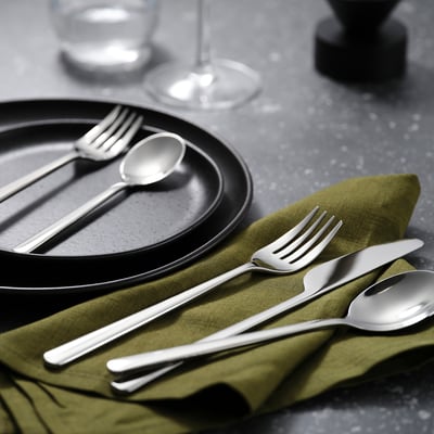 LÖFTESRIK 20-piece flatware set, stainless steel