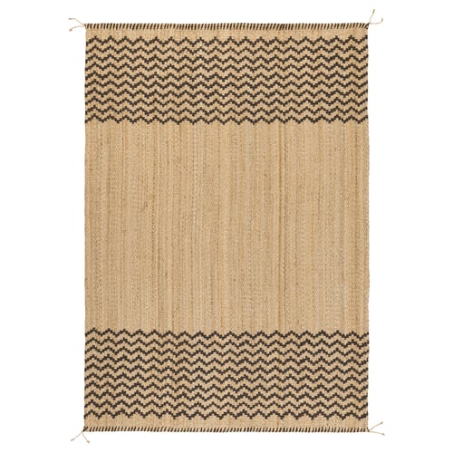 LÖNHOLT rug, flatwoven natural/dark brown 7 ' 7 " 5 ' 3 " ½ " 39.61 sq feet 9.18 oz/sq ft