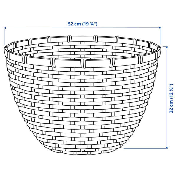 LÖVRÄFSA Basket, bamboo, 19 ¾x12 ½ "