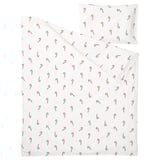 LÖVSÅNGARE Duvet cover 1 pillowcase f crib, candy cane pattern, 43 1/4x49 1/4/13 3/4x21 5/8 "