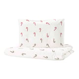 LÖVSÅNGARE Duvet cover 1 pillowcase f crib, candy cane pattern, 43 1/4x49 1/4/13 3/4x21 5/8 "