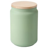 LÖVSKOGSLUND Scented cndl in glass w lid/2 wicks, apple/green, 100 hr