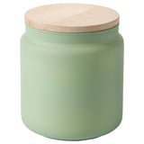 LÖVSKOGSLUND Scented cndl in glass w lid/2 wicks, apple/green, 70 hr