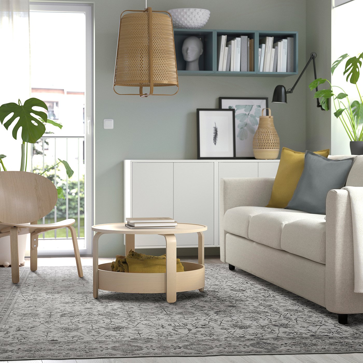 LOKALTÅG rug, low pile, beige/gray, 8'0
