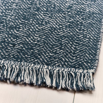 LOKBYTE Rug, flatwoven, dark blue/light beige, 6 ' 7 "x9 ' 10 "