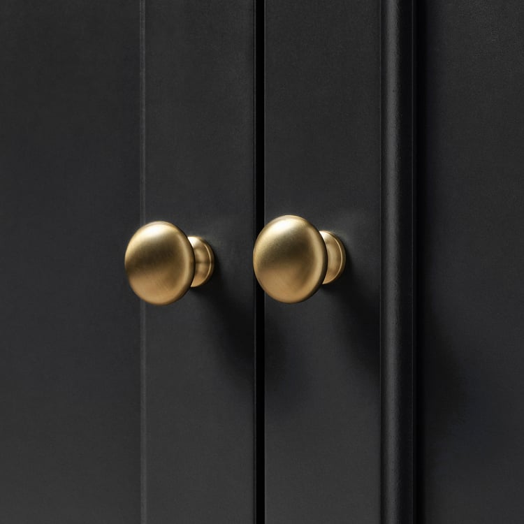 LOMMARP with glass doors, black, 337/8x783/8" IKEA