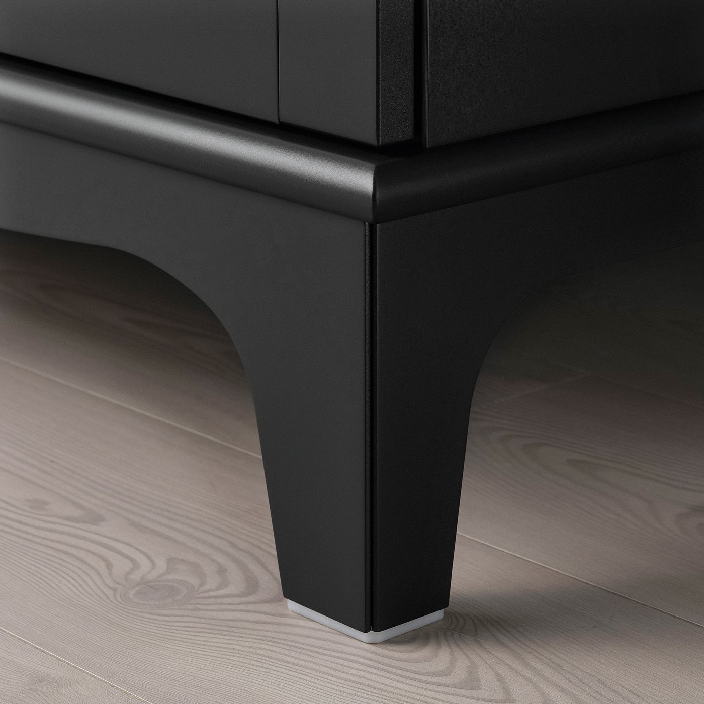 LOMMARP cabinet with glass doors, black, 337/8x783/8