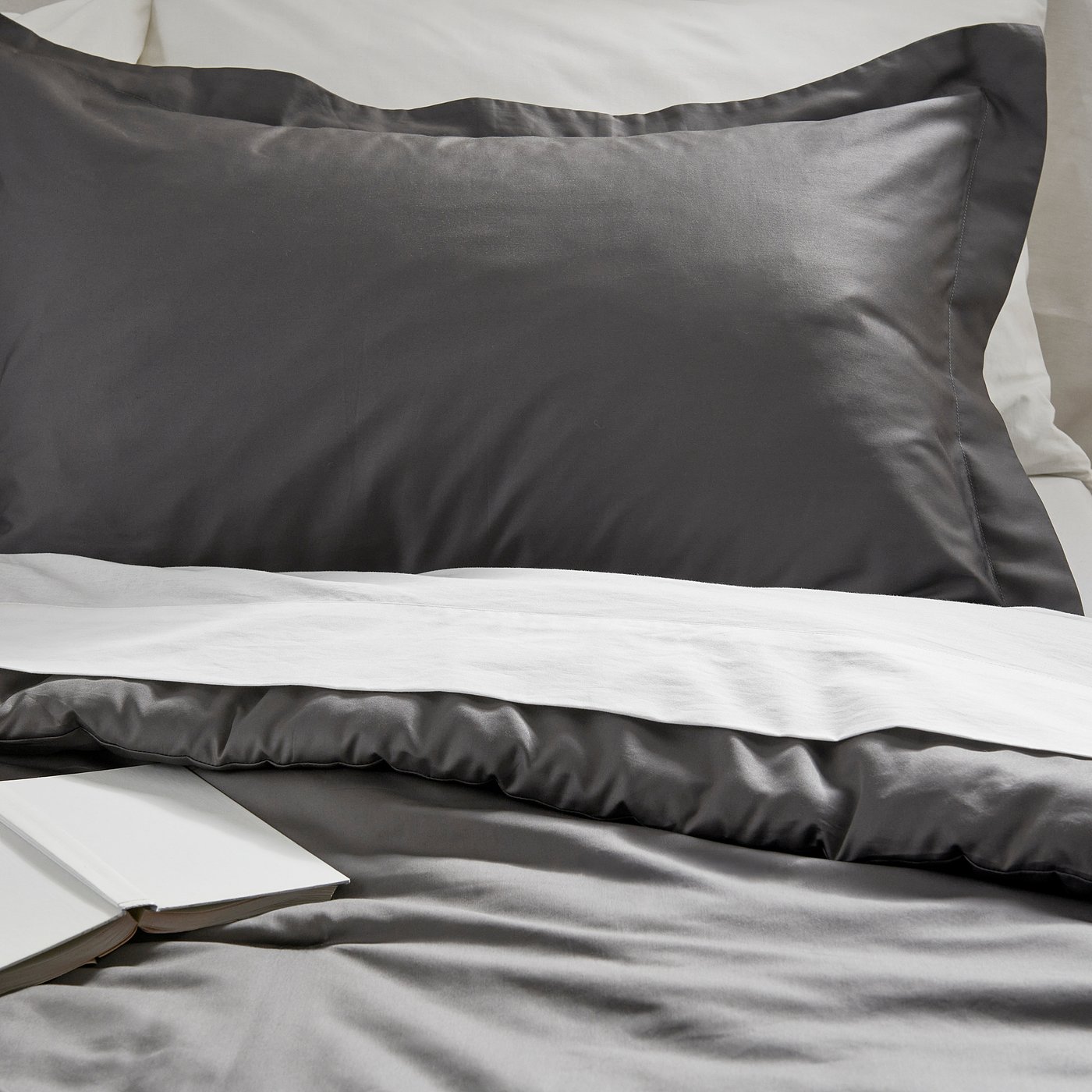 LUKTJASMIN Comforter set, dark gray, Full/Queen