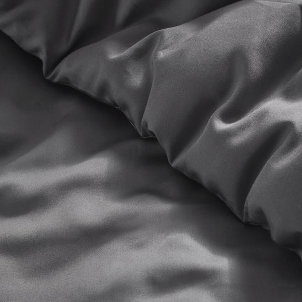 LUKTJASMIN Comforter set, dark gray, King