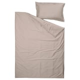 LUKTJASMIN Duvet cover and pillowcase(s), gray-beige, Twin
