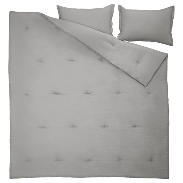 LUKTVICKER Comforter set, gray, Full/Queen