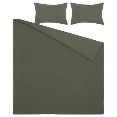 LUKTVICKER Comforter set, green, Full/Queen