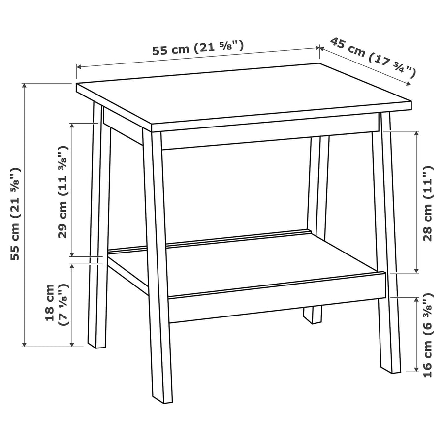 LUNNARP side table, brown, 215/8x173/4" IKEA