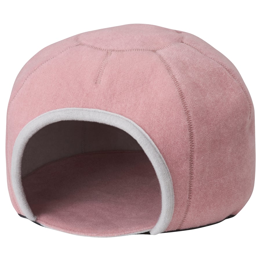 LURVIG Cat house, igloo, light gray/pink IKEA