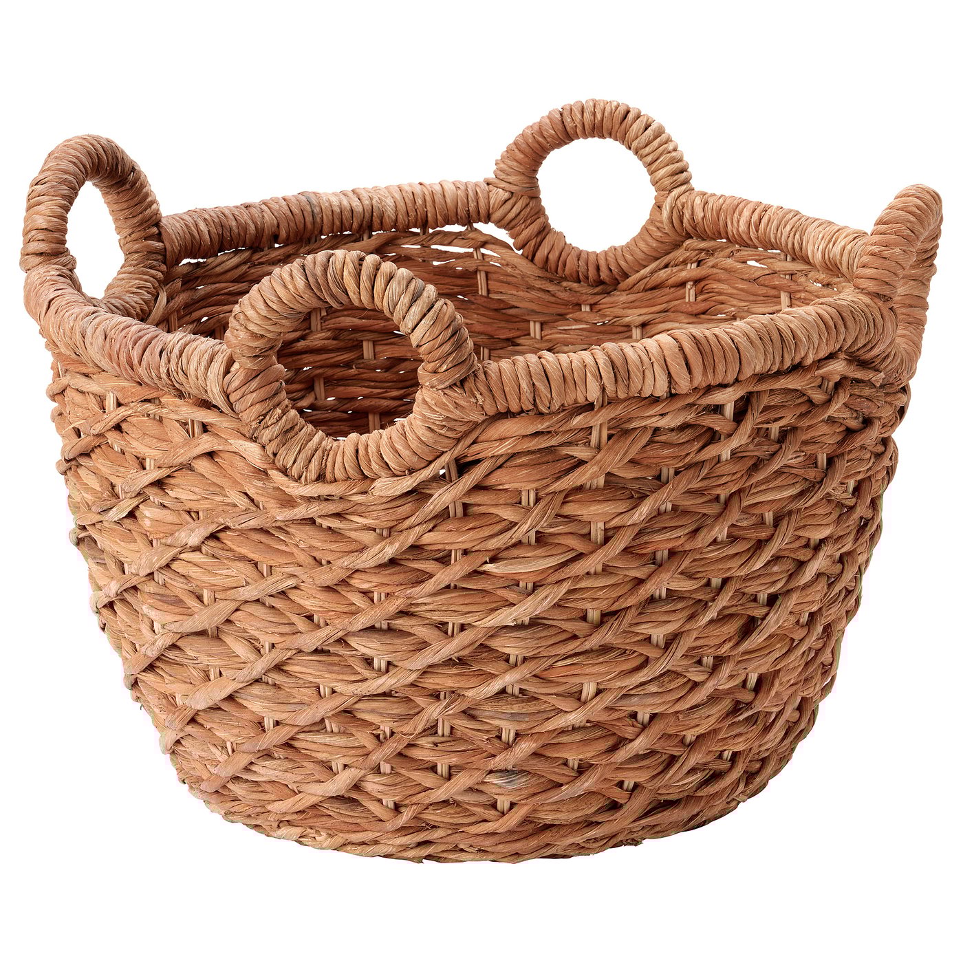 LUSTIGKURRE Basket, brown/nipa palm, 22 ½x22 ½x15 ¾" IKEA