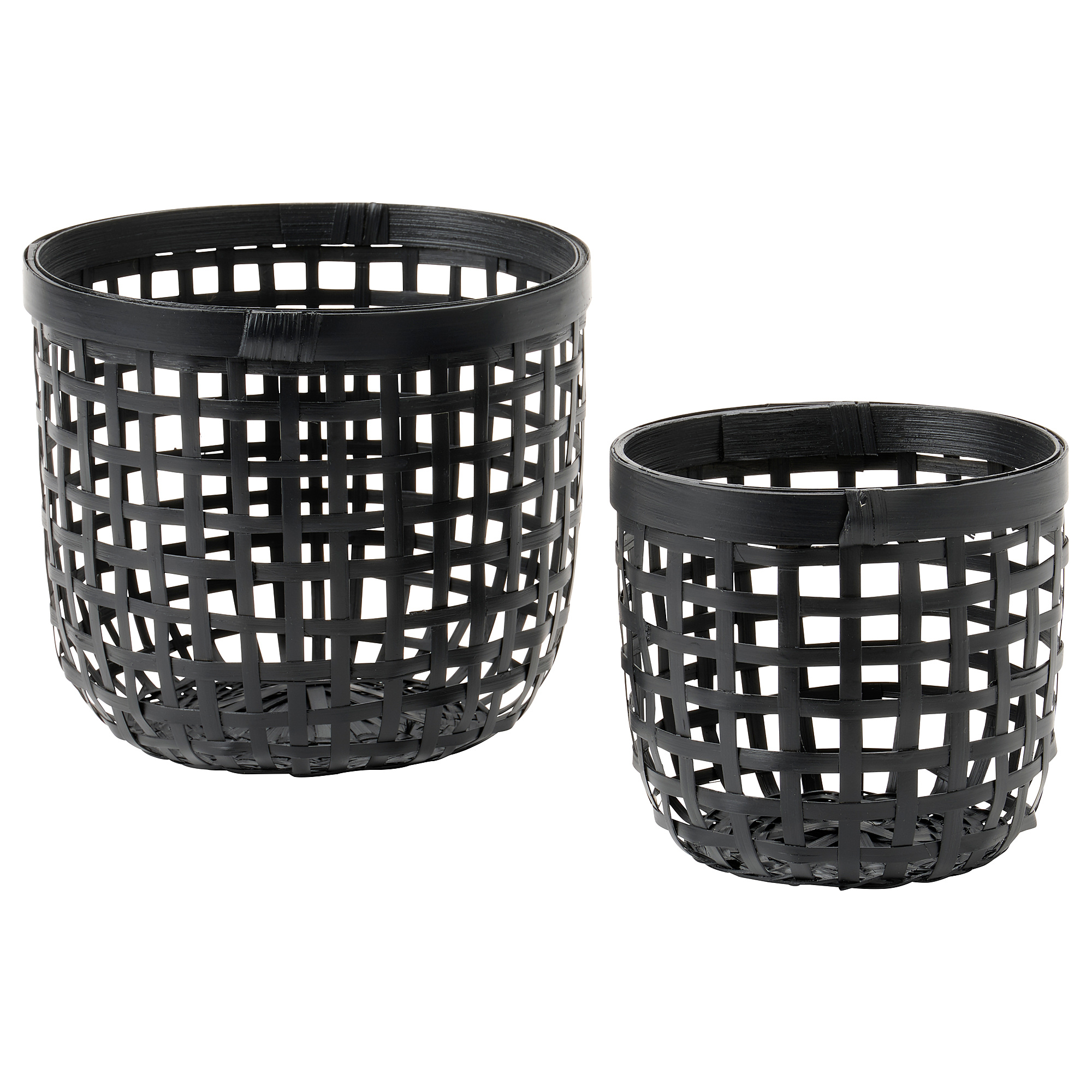 LUSTIGKURRE Basket, set of 2, black bamboo IKEA