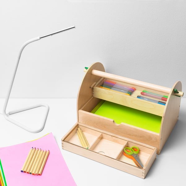 LUSTIGT Arts and crafts storage caddy, wood IKEA