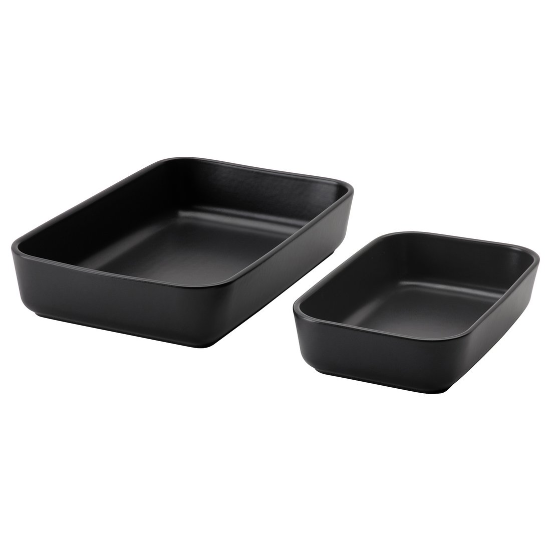 LYCKAD Oven/serving dish, set of 2, dark gray IKEA