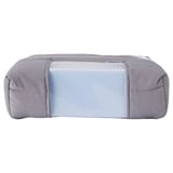 Grey lycksele foam mattress, rectangular shape, simple design, zip closure.