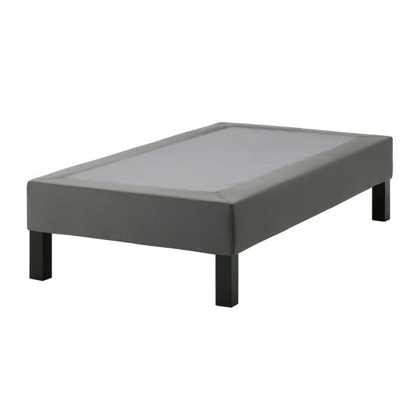 LYNGÖR Slatted mattress base with legs, dark gray, Twin