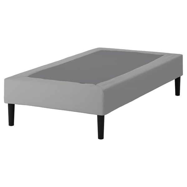 LYNGÖR Slatted mattress base with legs, dark gray, Twin