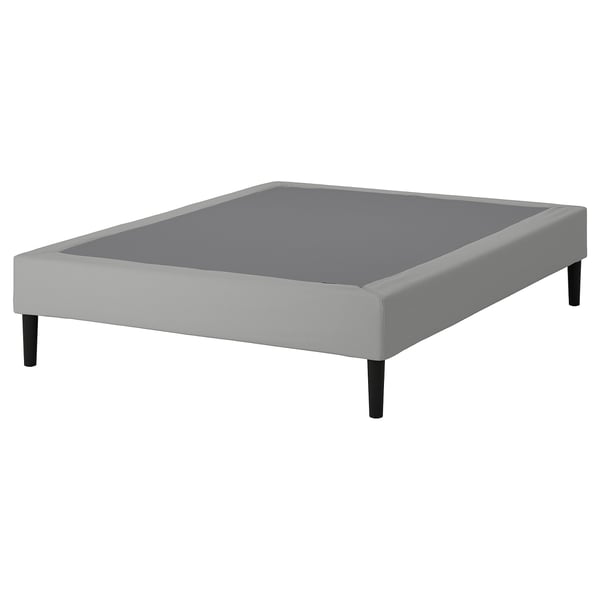 LYNGÖR Slatted mattress base with legs, dark gray, King