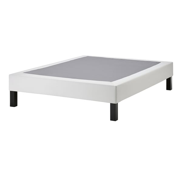 LYNGÖR Slatted mattress base with legs, white, Full