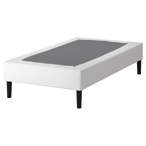 LYNGÖR Slatted mattress base with legs, white, Twin