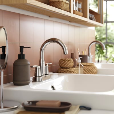 MACKSJÖN Centerset sink faucet, chrome plated, 4 "