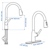 MACKSJÖN Pull down kitchen faucet with spray, black