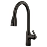 MACKSJÖN Pull down kitchen faucet with spray, black