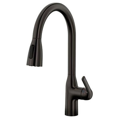 MACKSJÖN Pull down kitchen faucet with spray, black