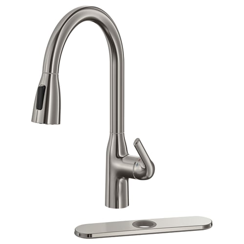 MACKSJÖN Pull down kitchen faucet with spray - stainless steel