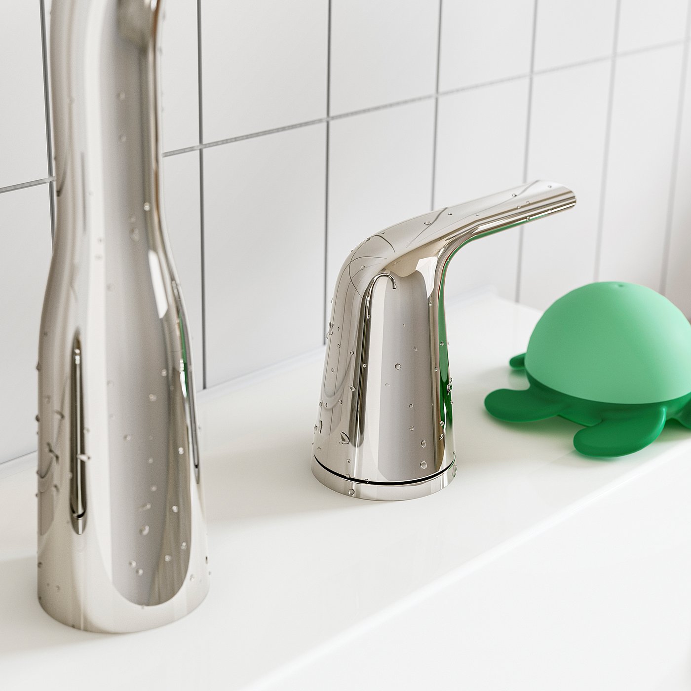 Widespread sink faucet, chrome plated 3