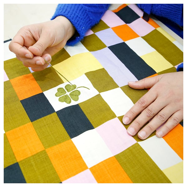 MÄVINN Cushion cover, check pattern multicolor, 20x20 "